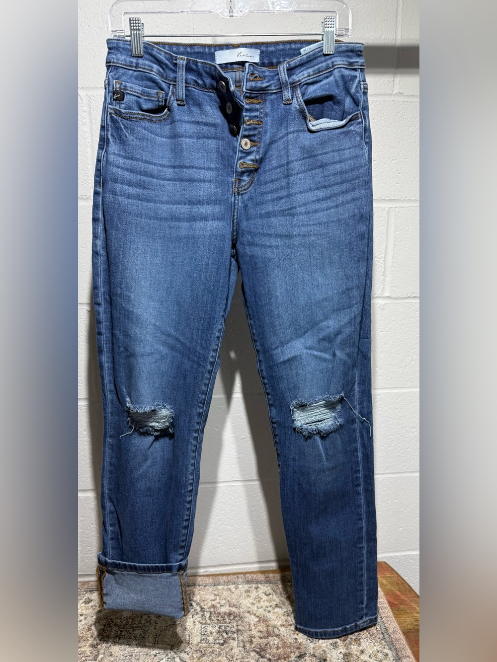 KanCan Medium Blue Distressed Boyfriend Jeans